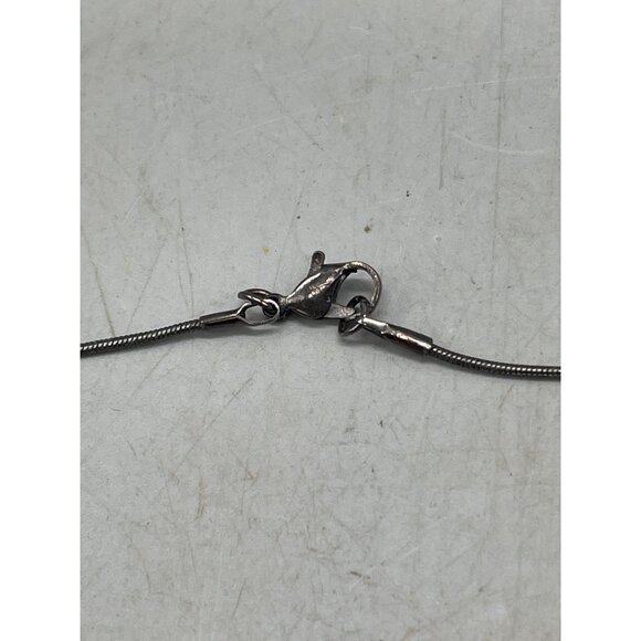 costume jewelry necklace silver color chain leaf sheer clasp nature READ - Picture 4 of 5